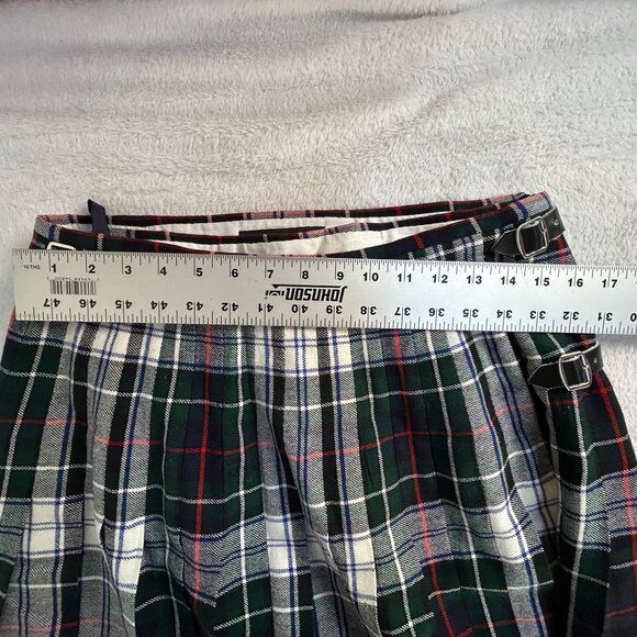 Vintage Geoffrey Tailor Highland Crafts Scottish Wool Plaid Pleated Maxi Skirt - Picture 5 of 7